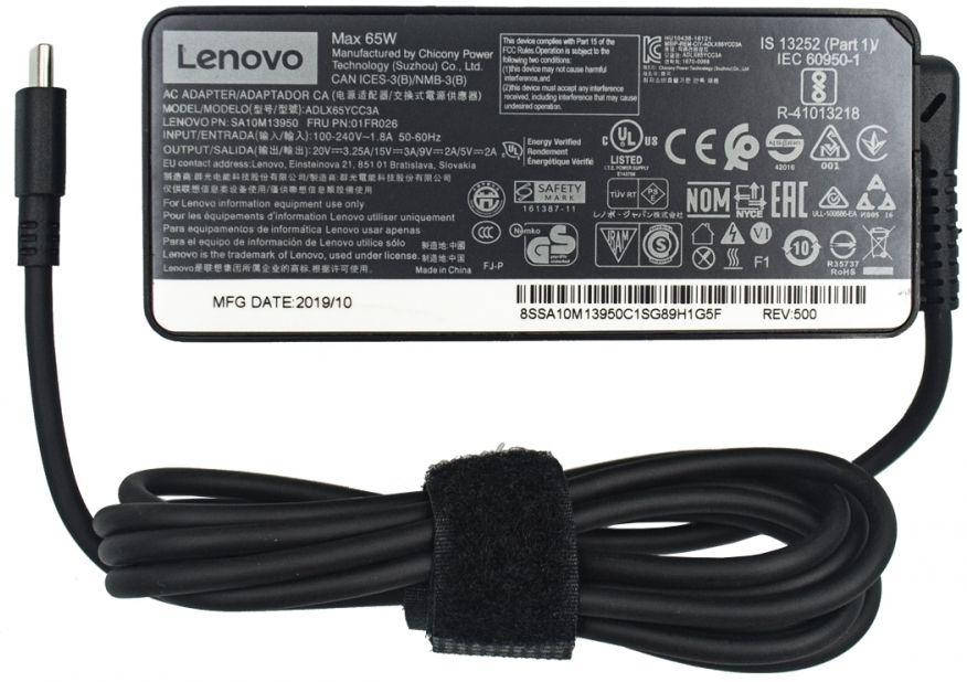 

Блок питания для ноутбука Lenovo 20V 3A 65W (USB Type-C) Original