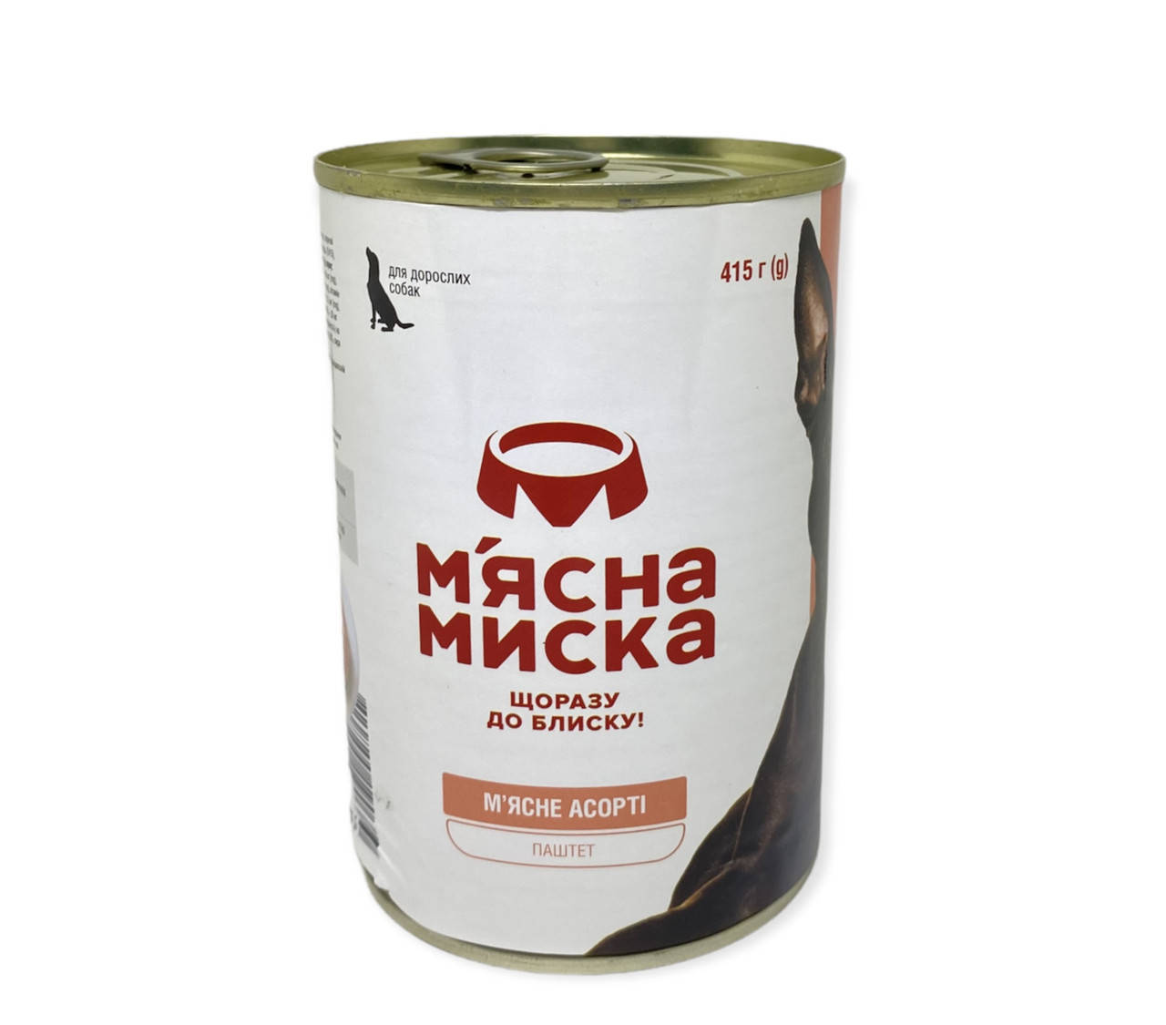 

Консервы M'ясна Миска паштет мясное ассорти для взрослых собак 415г