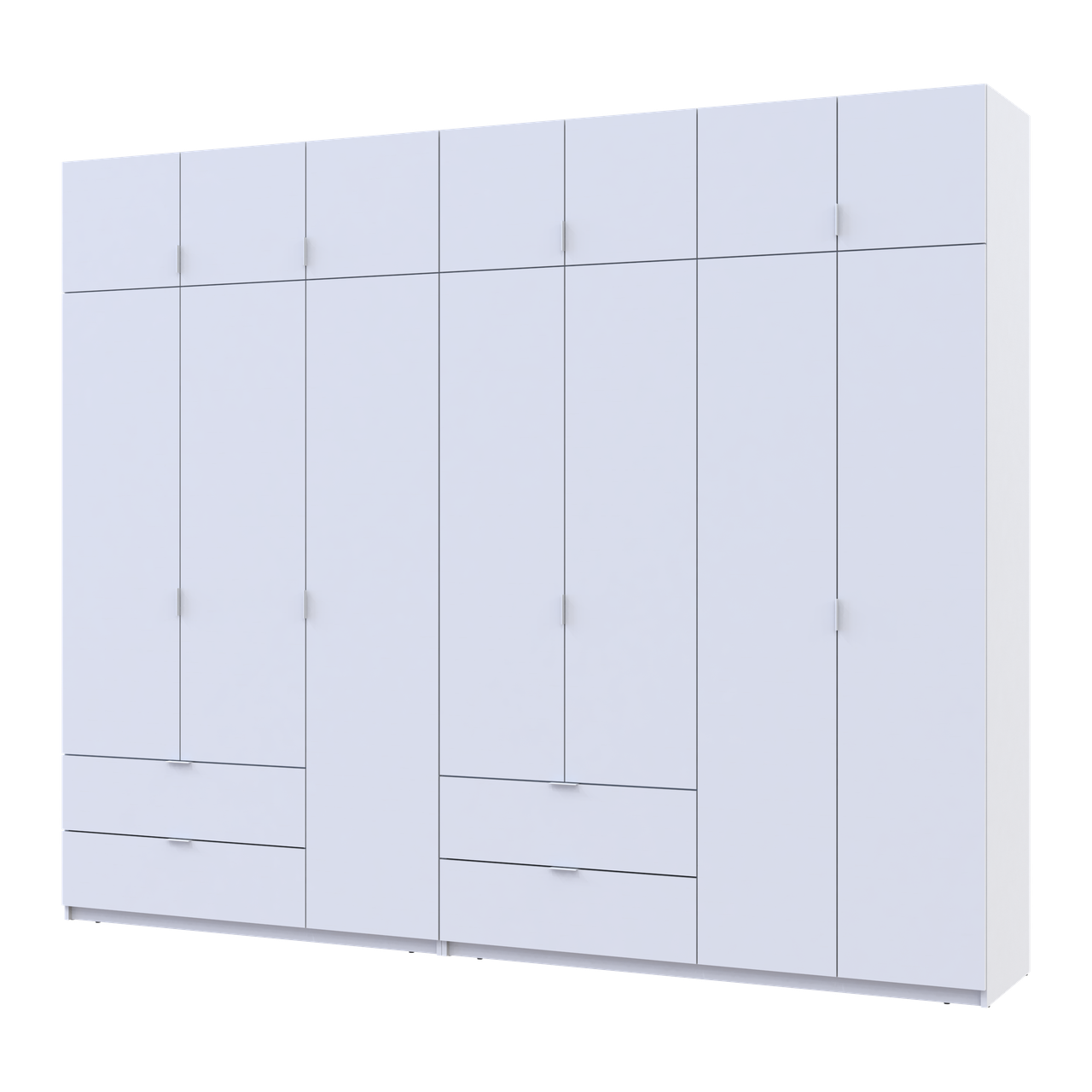 Розпашна Шафа для одягу Doros Лукас Білий 3+4 ДСП 295х50х240 (42005122)