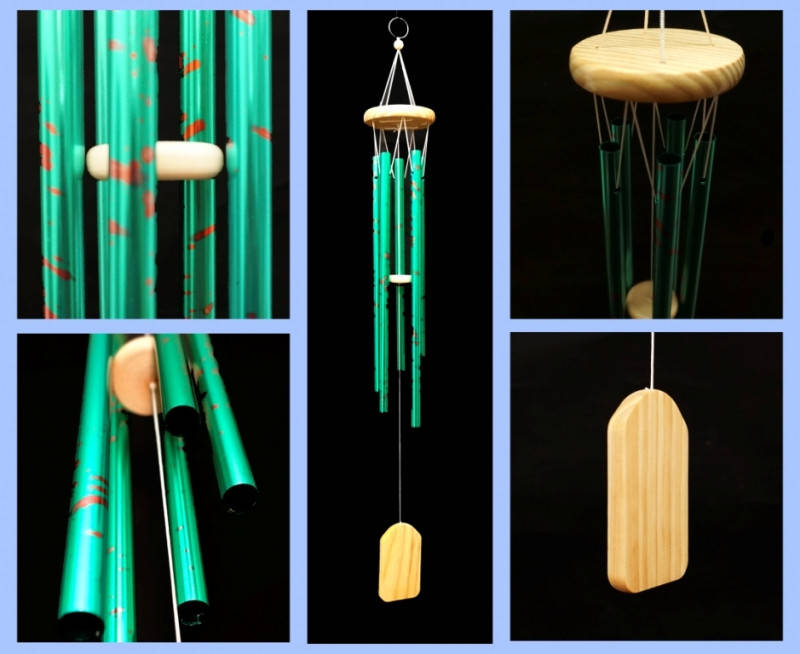 

Музыка ветра 5 трубочек металл зеленый