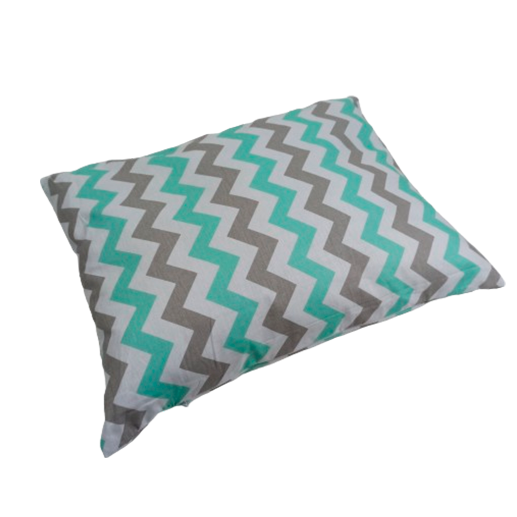 

Подушка, 45*35 см, (хлопок), (серо-мятный зигзаг на белом (14 мм), Разные цвета