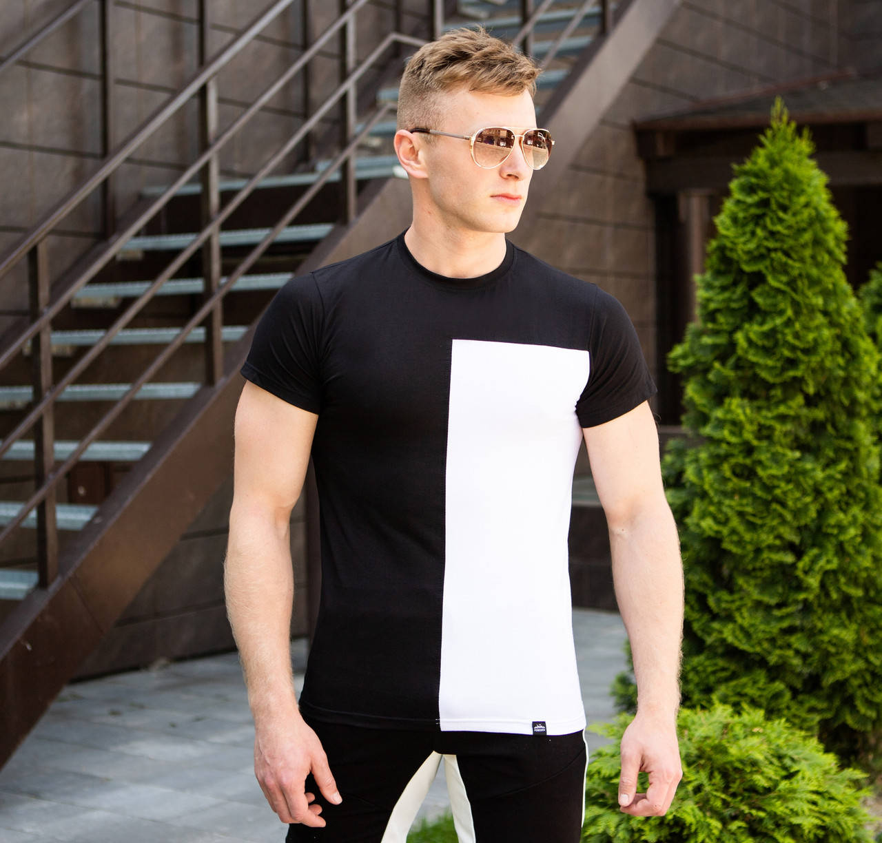 

Мужская стильная футболка Lobster Белый с черным, XL