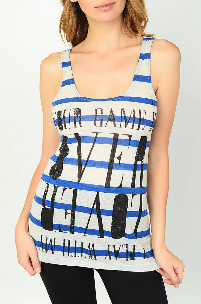 

Майка женская полоска синяя 135718P, Синий