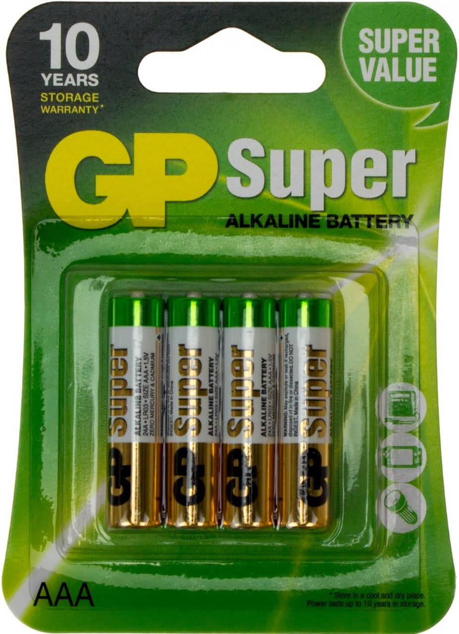 

Батарейки GP Super 24A-U4 LR-03/блістер 4шт (10)(80)