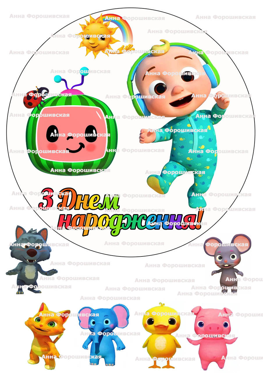 

Вафельная картинка №3 кокомелон фотопечать на торт