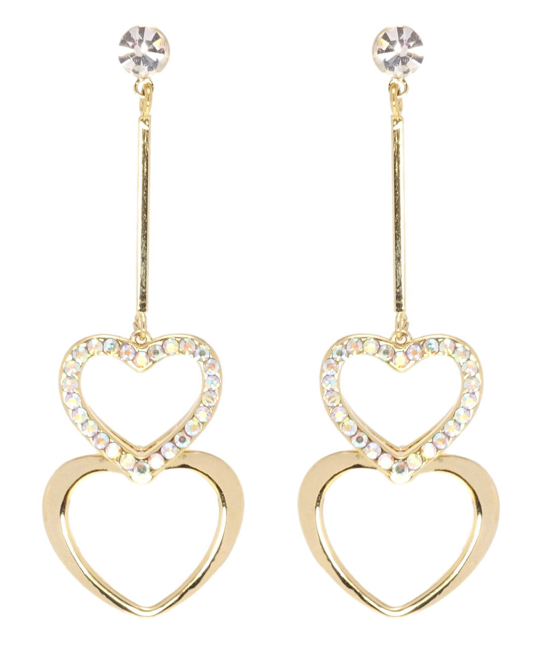 

Серьги Xuping JEAN GOUJON Позолота 14K игла серебро 925 подвески на гвоздиках "Дуэт сердец"