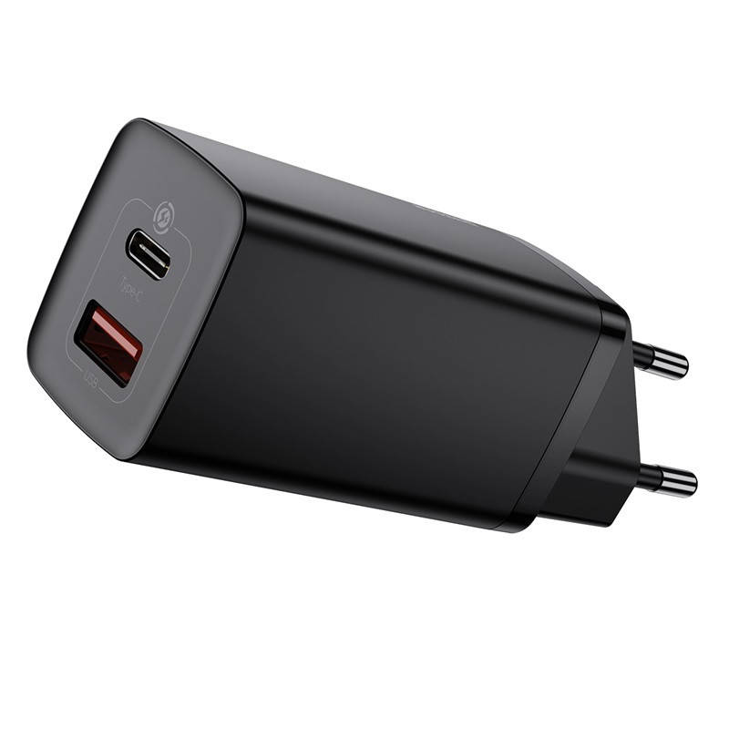 

СЗУ для быстрой зарядки BASEUS GaN2 Lite Quick Charger 65W |1Type-C + 1USB| (черный)