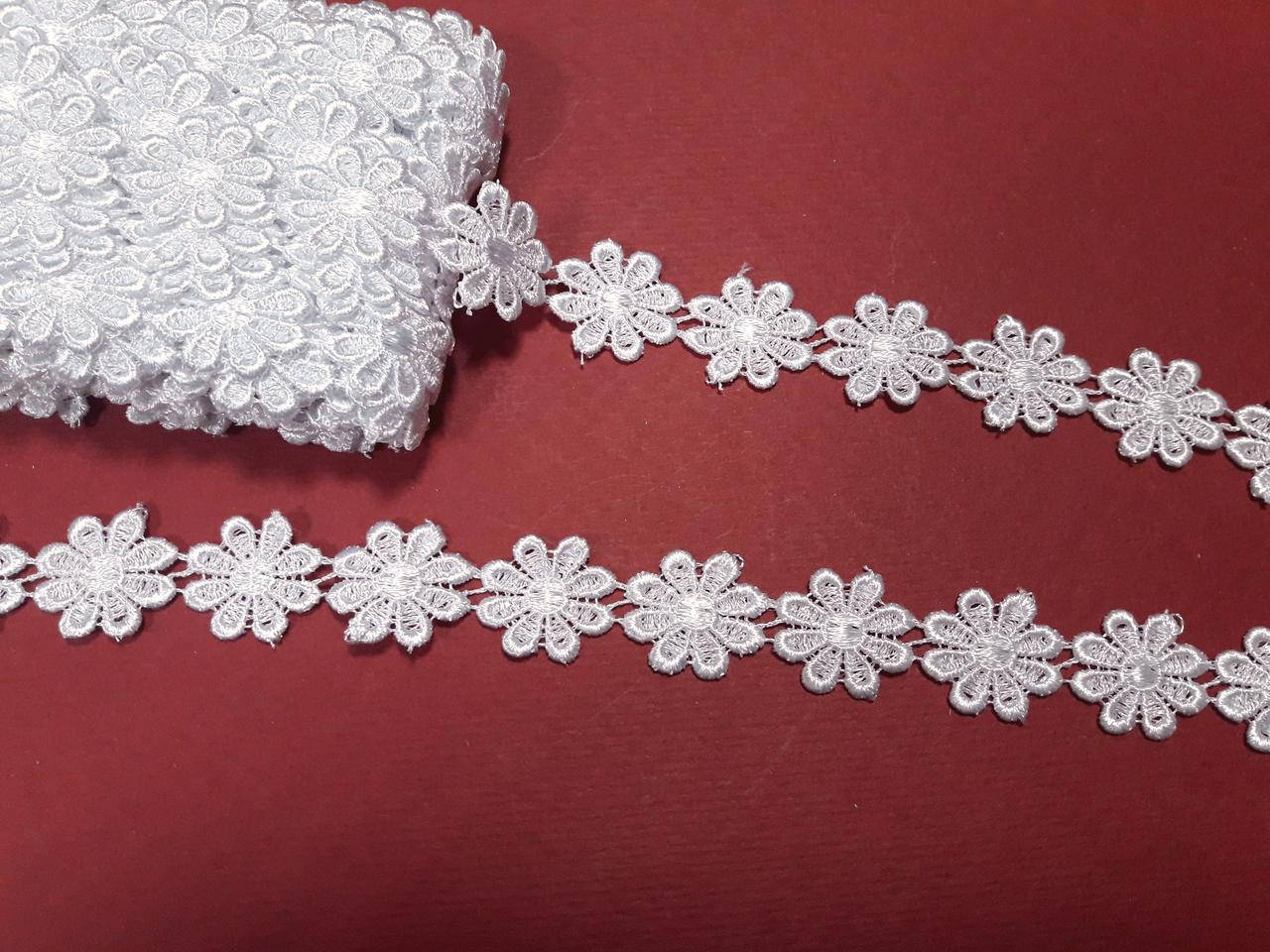 

Мереживо кружево макраме на метраж 2,5 см, біле. Ромашка Таїланд. Ціна за 1 метр, Белый