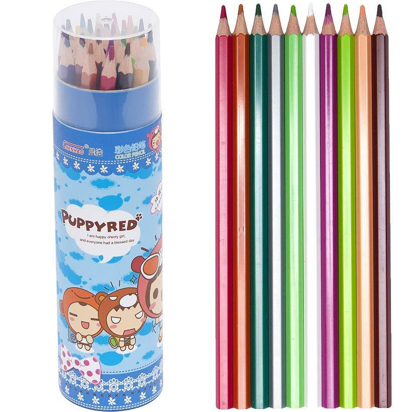 

Карандаши цветные 24 цвета в тубусе 6242, Разные цвета