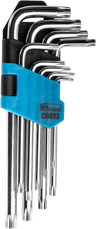 

Набор звездочек с отверстием Torx Richmann 9 шт Т10-Т50 мм (C6613)