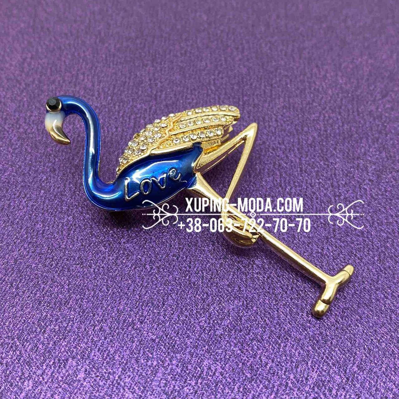 

Брошка с фламинго. Бижутрерия