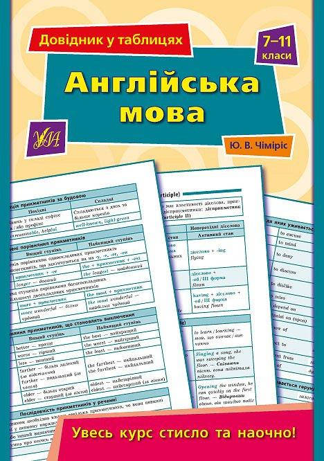 

Довідник у таблицях Англійська мова 7–11 класи Чіміріс Ю. В.