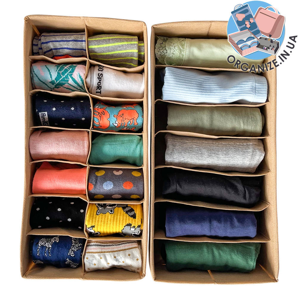 

Набор органайзеров для колгот/носков/ремней ORGANIZE (бежевый)