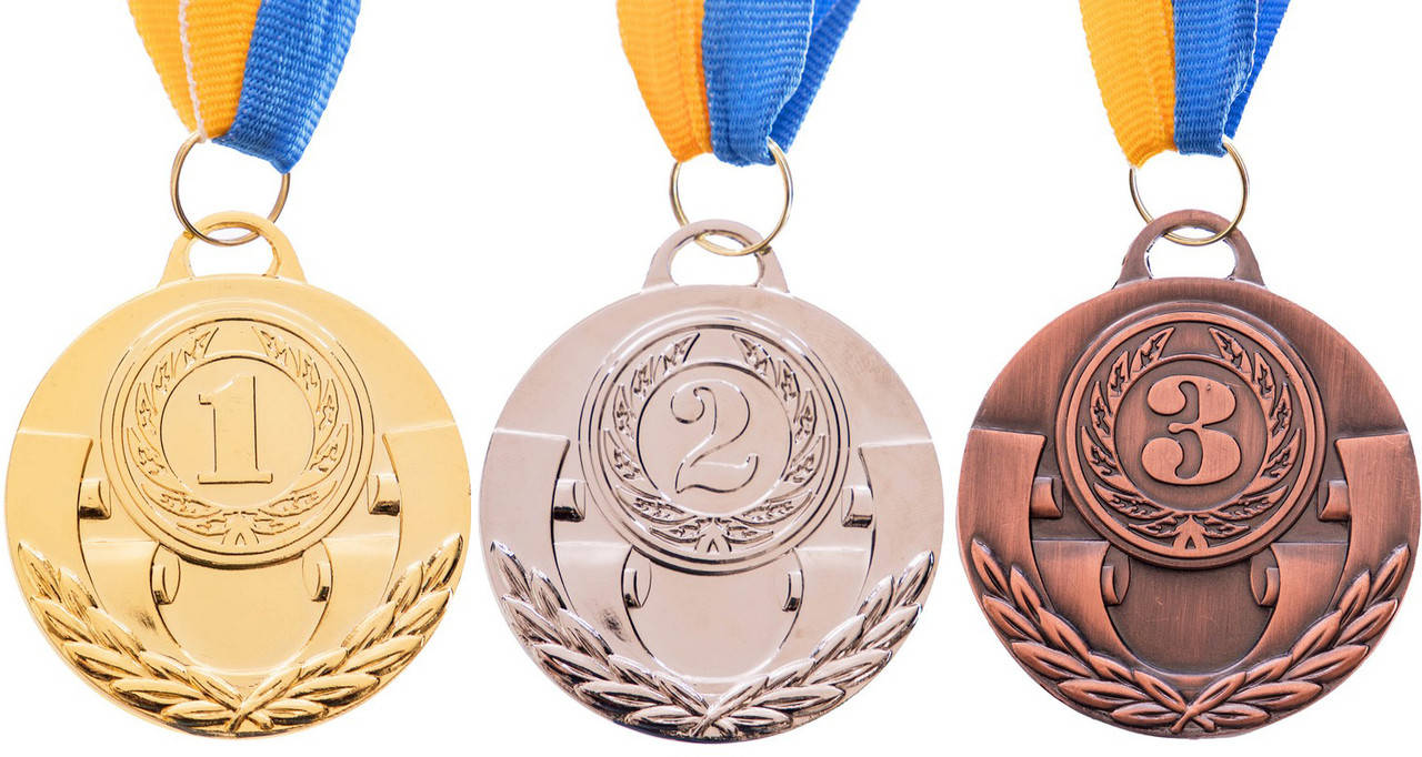 

Медаль спортивная с лентой AIM d-5см C-4842 1-золото, 2-серебро, 3-бронза (металл, 25g)