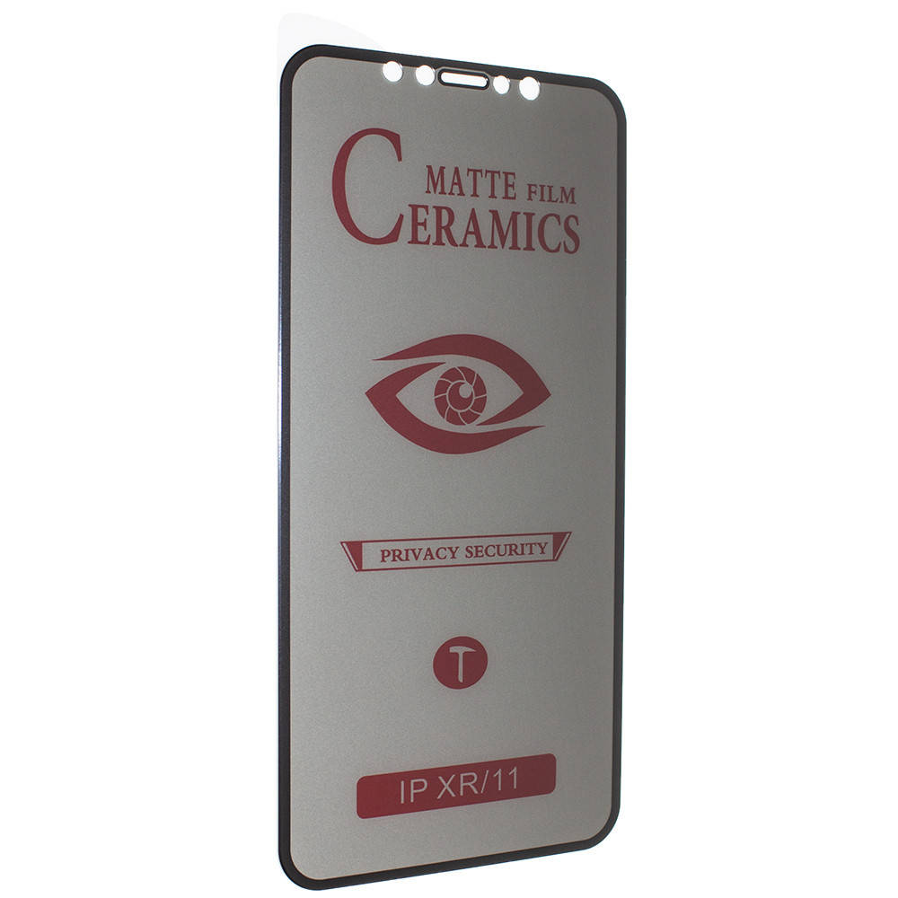 

Антишпион CERAMICS Matte iPhone 12, anti-shock, керамическая пленка, матовая, Черный
