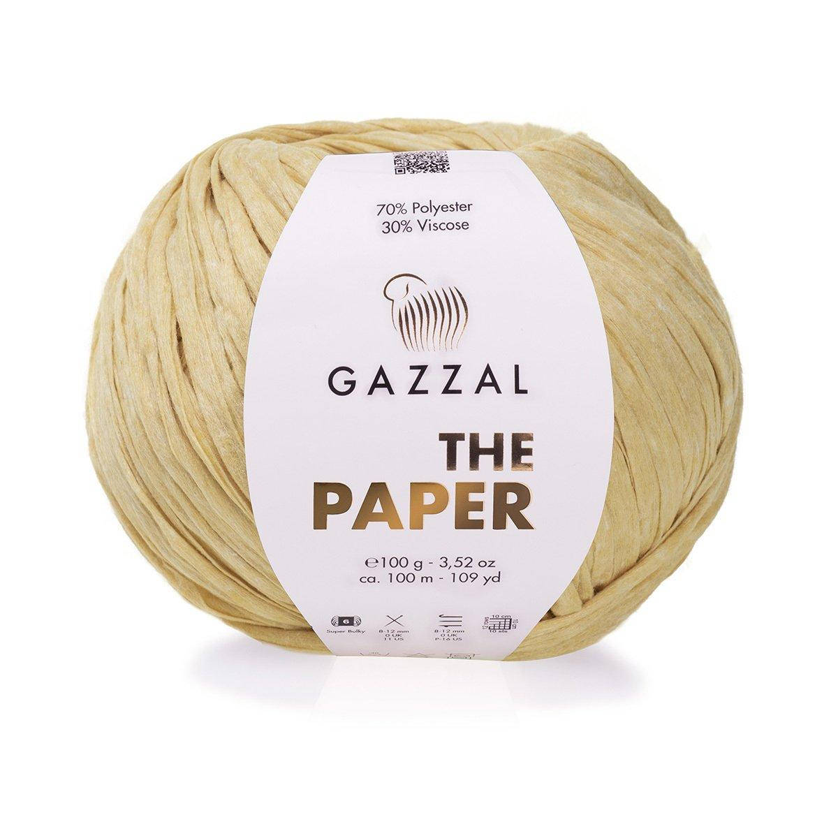 

Gazzal The Paper (Газзал Пейпер) № 3957 бежевый (Пряжа вискоза, нитки для вязания)
