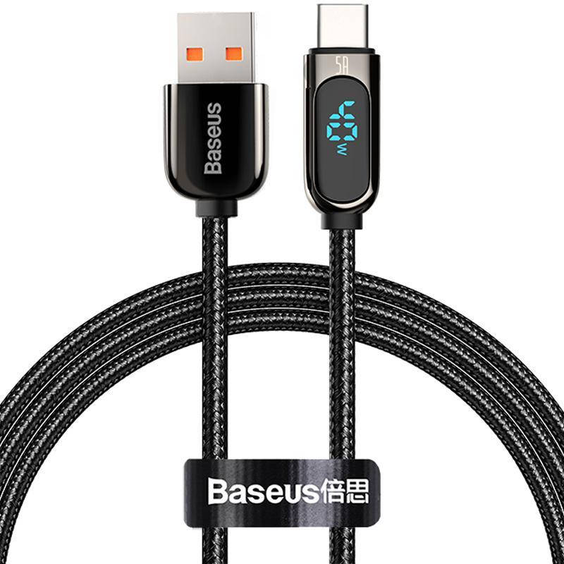 

Кабель USB-Type-C Baseus Display Fast Charging 40W 5A 1m CATSK-01 Black, Черный