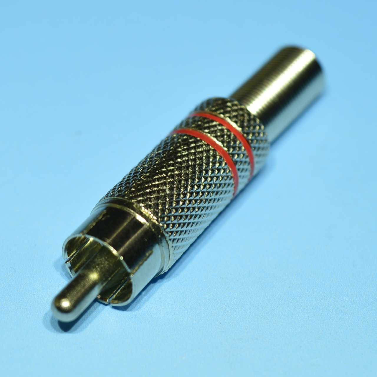 

Штекер RCA, корпус металл, d6,5мм, две красные полосы WTY0064