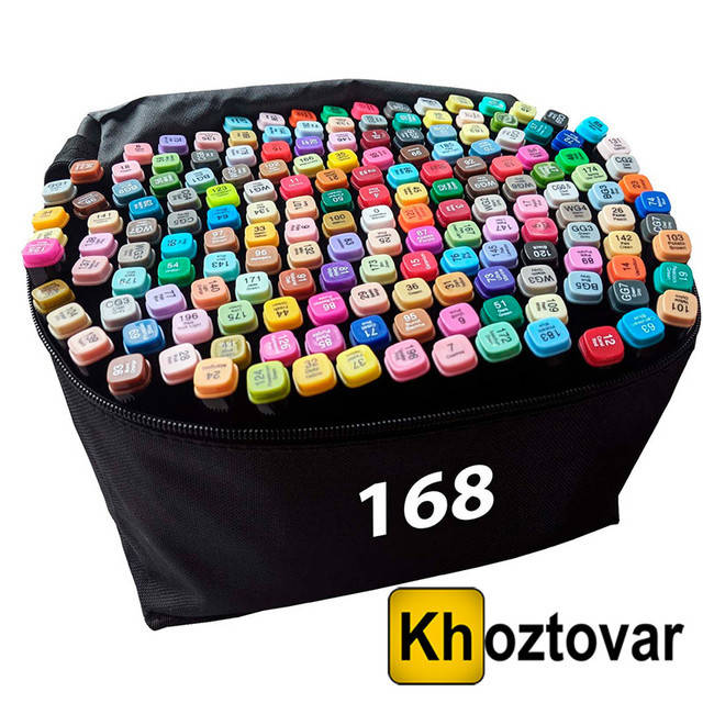 

Набор двусторонних маркеров "Touch" для рисования и скетчинга | 168 шт