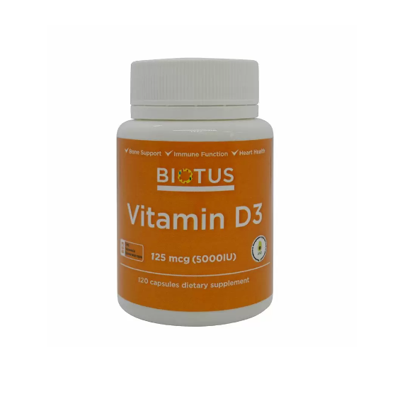 

Витамин Д3, Vitamin D3, Biotus, 5000 МЕ, 120 капсул (BIO-530098)