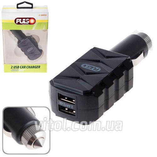 

Зарядка для телефона 2 USB (12 24V - 5V 2,4А , 2.4А) PULSO (C-4803H)