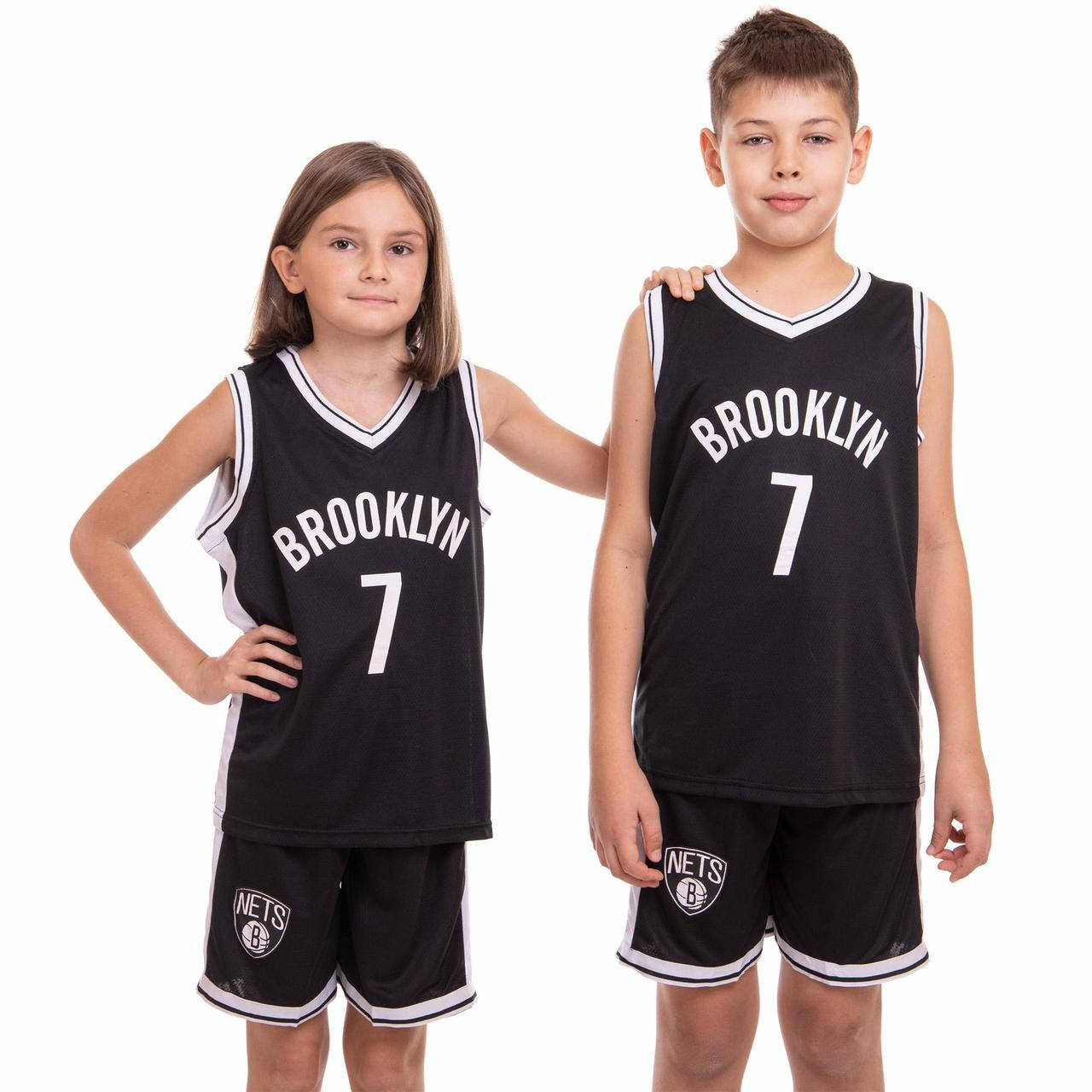 

Форма баскетбольная детская NBA BROOKLYN 7 SP-Sport 3581 S-2XL черный-белый
