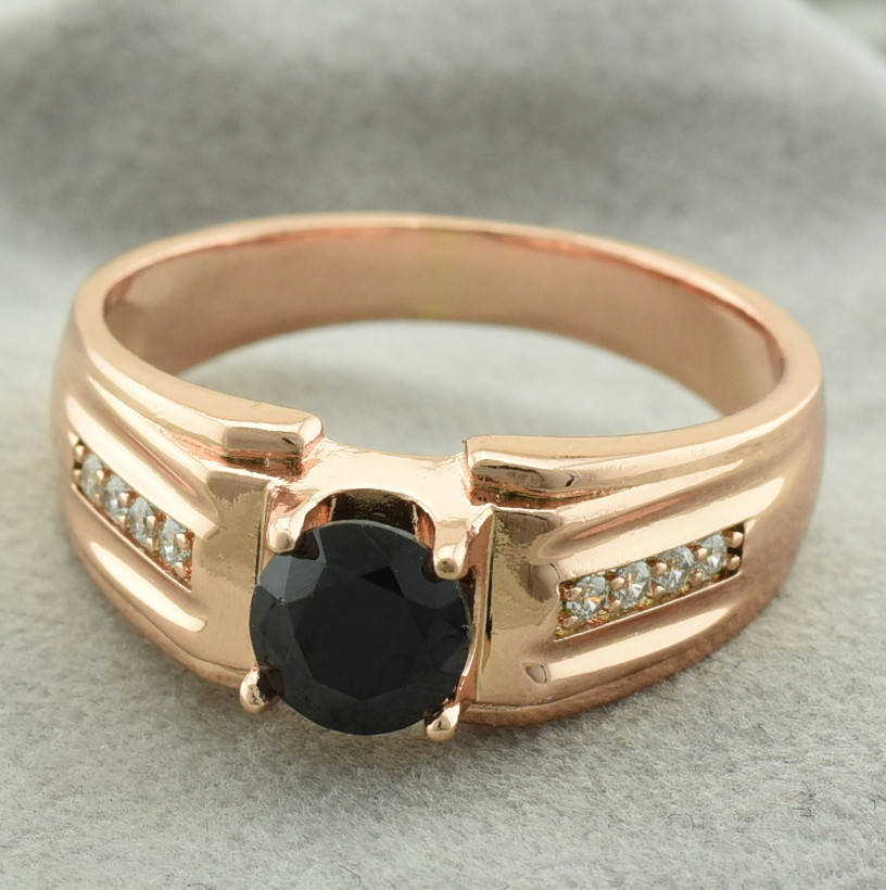 

Печатка Xuping 11299 ширина 9 мм черные фианиты позолота РО размер 21