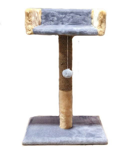 

Когтеточка "Пушистик" столбик с диваном (джут, серая с бежевым) 30/33/50 см
