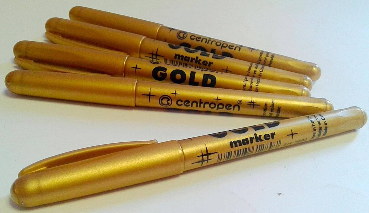 

Маркер Перманентный 2690 Золото 2 мм Centropen Чехия, Золотистый