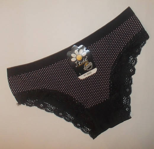 

Трусики женские хлопковые р 42/44 ХS/S слипы горох, Черный