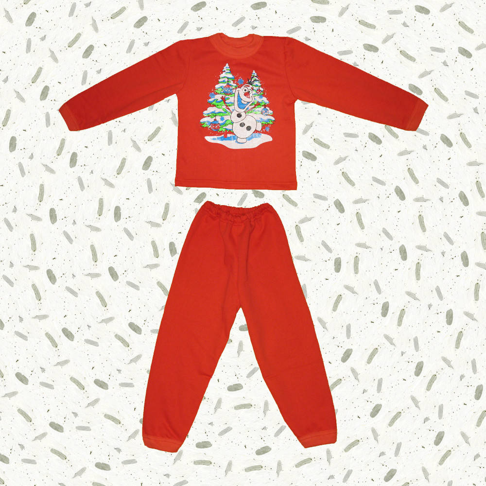 

Детская пижама с начесом Снеговик Олаф (красная) 34, Красный