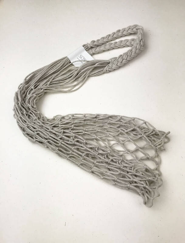 

Модная брендовая авоська из хлопка SOX. Цвет: бежево-серый