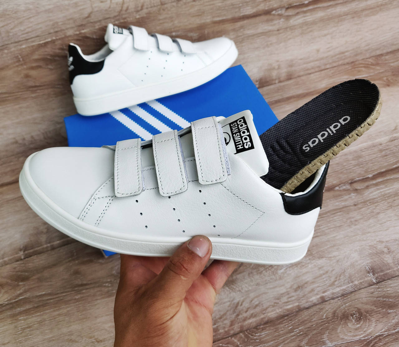 

Мужские кроссовки Adidas Stan Smith На Липучке. Натуральная кожа 43 - на стопу 28.5см, Белый