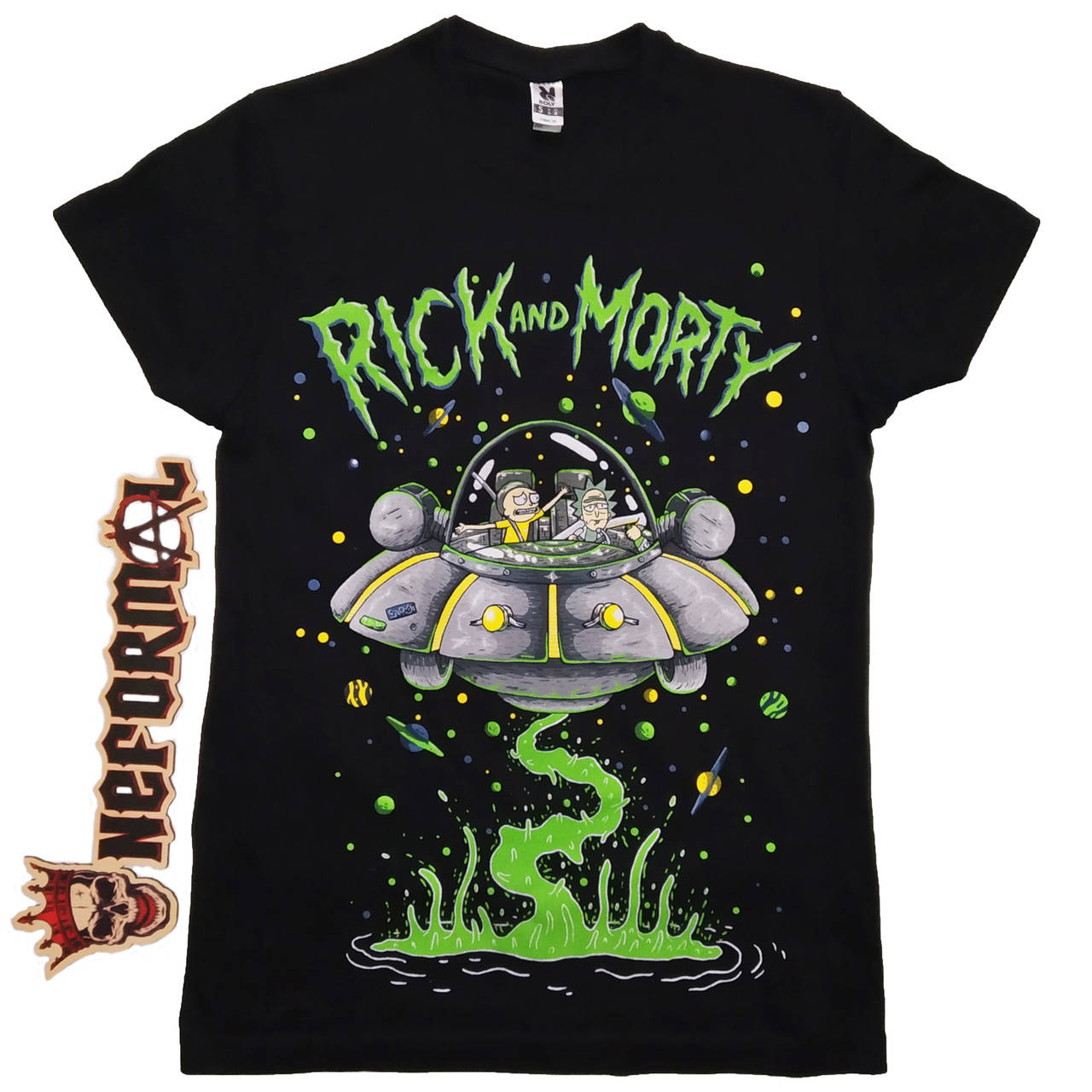 

Футболка Рик и Морти "Space adventure" (Rick and Morty), черная, Размер S