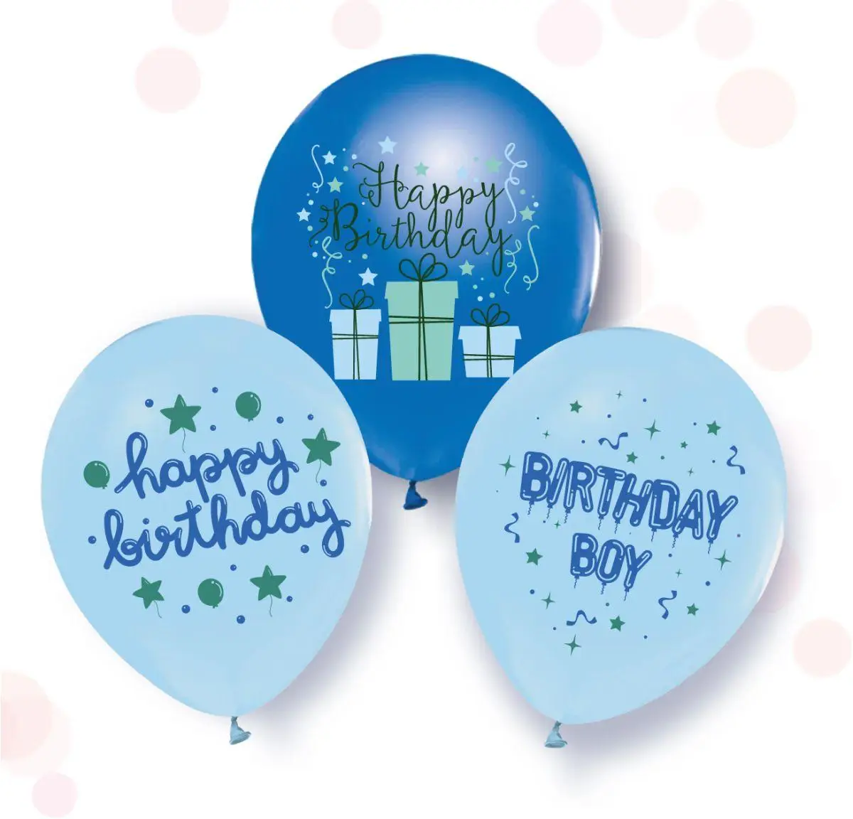 

Латексный шарик Baloon 12"(30 см) BIRTHDAY BOY, Разные цвета