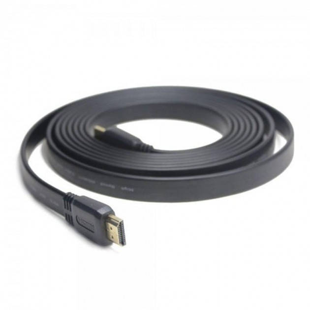 

Кабель HDMI - HDMI 1.4V 3м, 4K UHD, плоский, с позолоченными коннекторами, чёрный, Черный