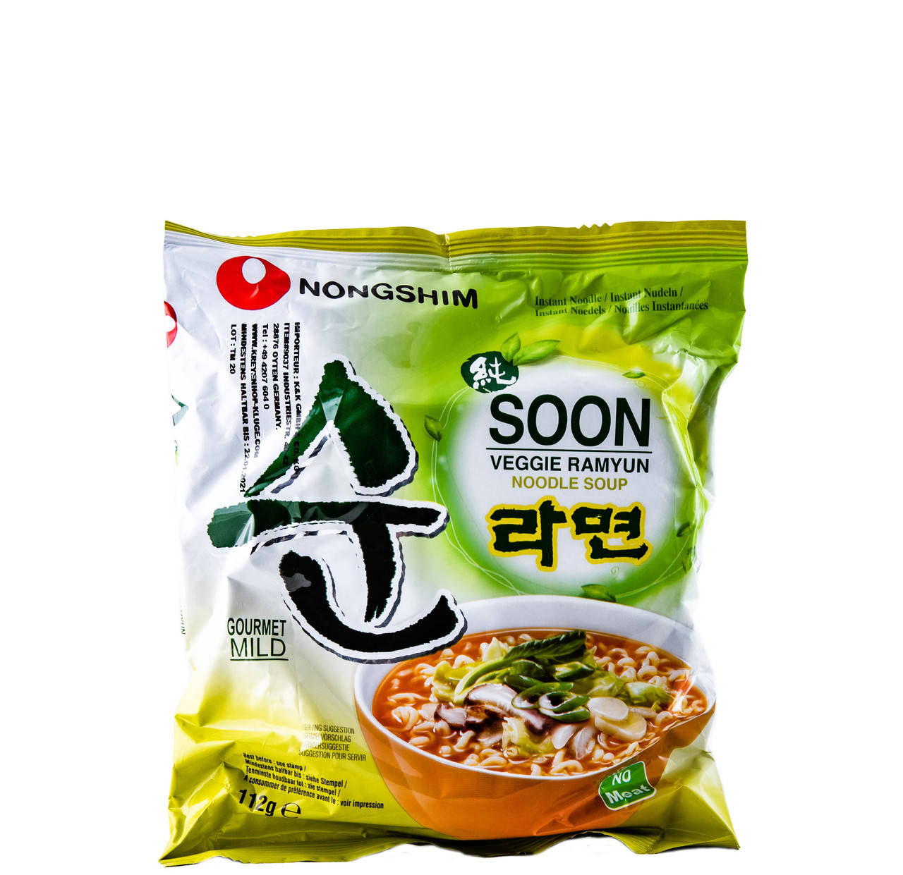 

Лапша Рамен быстрого приготовления вегетарианска Soon Veggie Ramyun Nong Shim 112 г