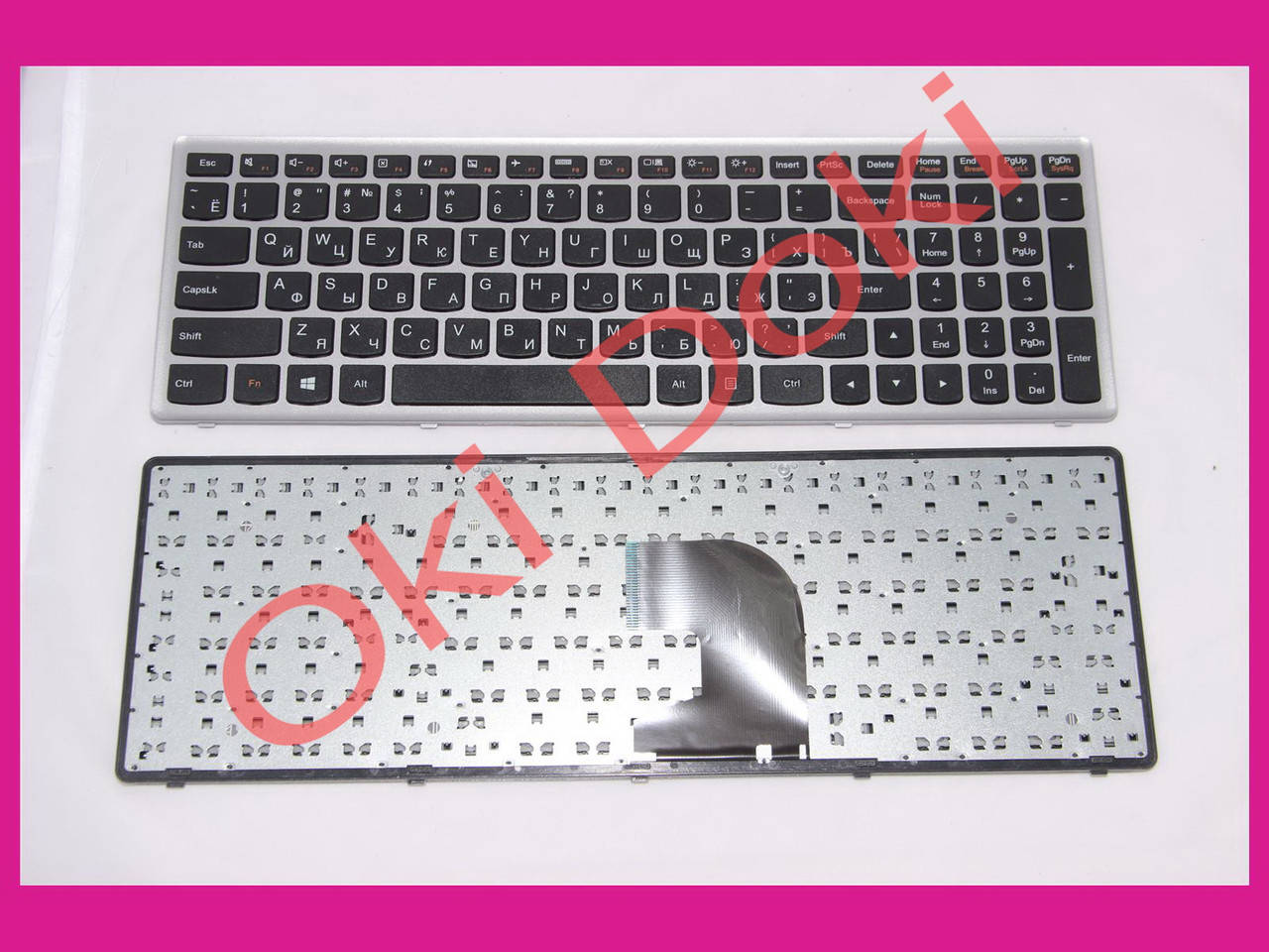 

Клавиатура Lenovo IdeaPad P500 Z500 rus black silver frame OEM