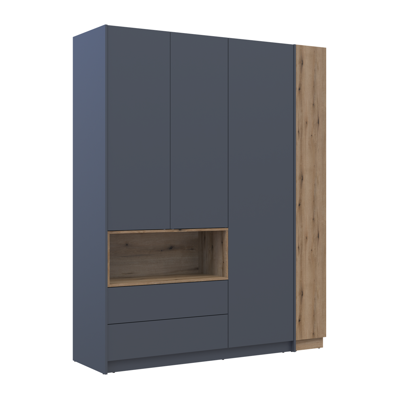 Шафа для одягу з нішею та етажеркою Doros Дейл Графіт/Дуб Евок 3 ДСП 178х52х220 (42005156) 10