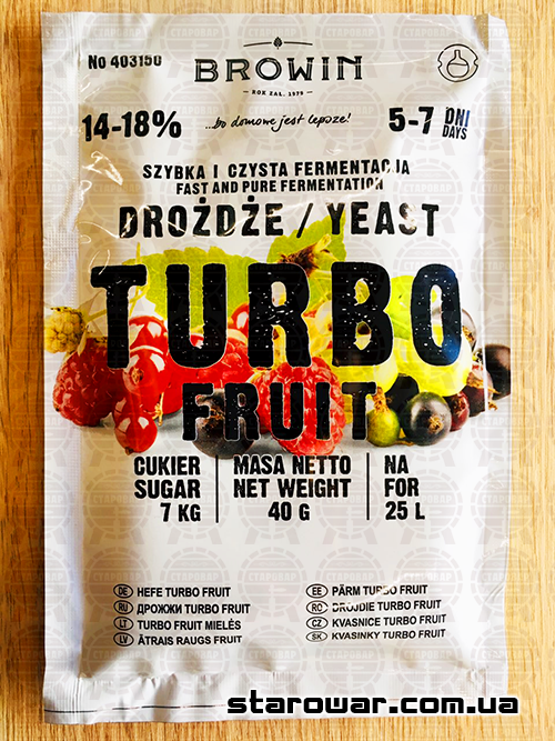 

Biowin дрожжи TurboFruit для фруктов и ягод