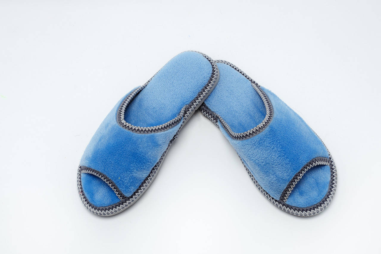 

Женские домашние тапочки из махровой ткани 38 размер, Голубой