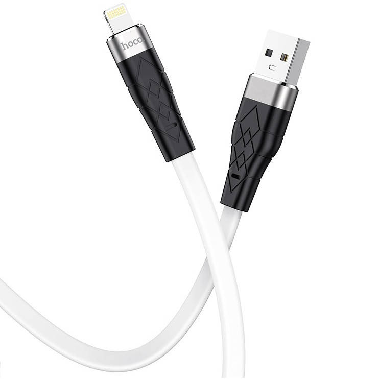 

Кабель для зарядки телефона Lightning Apple Iphone Angel silicone data cable HOCO X53 |100см, 2.4A| Белый