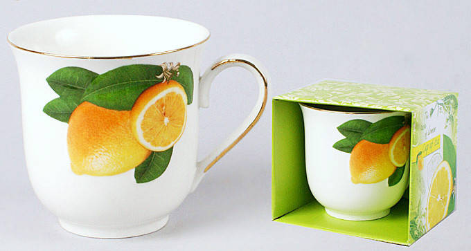 

Кружка фарфоровая 320мл, фактурный рисунок Лимоны 348-708