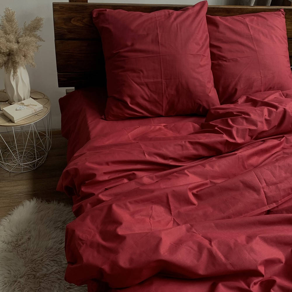 

Однотонный марсала - Бязь Gold - Двухспальный комплект