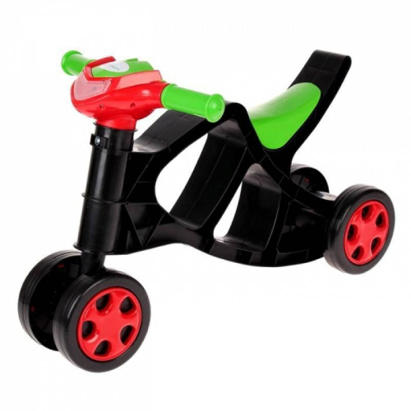 

Детский мотоцикл-каталка пластиковый Doloni Toys беговел без звука, черный, для детей от 1 года
