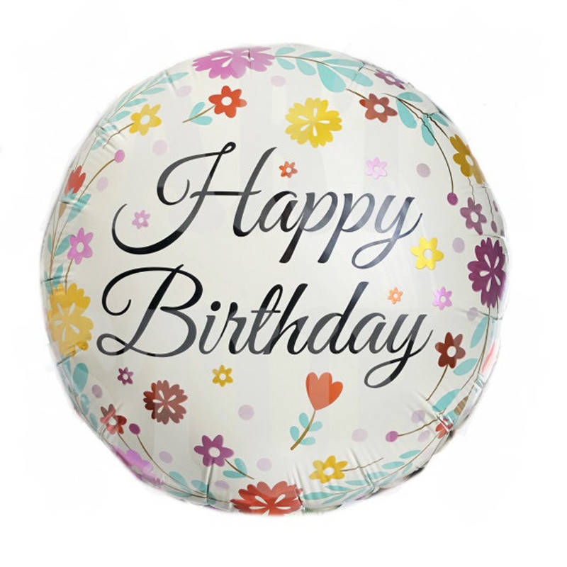 

Фольгированный шар круг Happy Birthday цветы 18" Китай