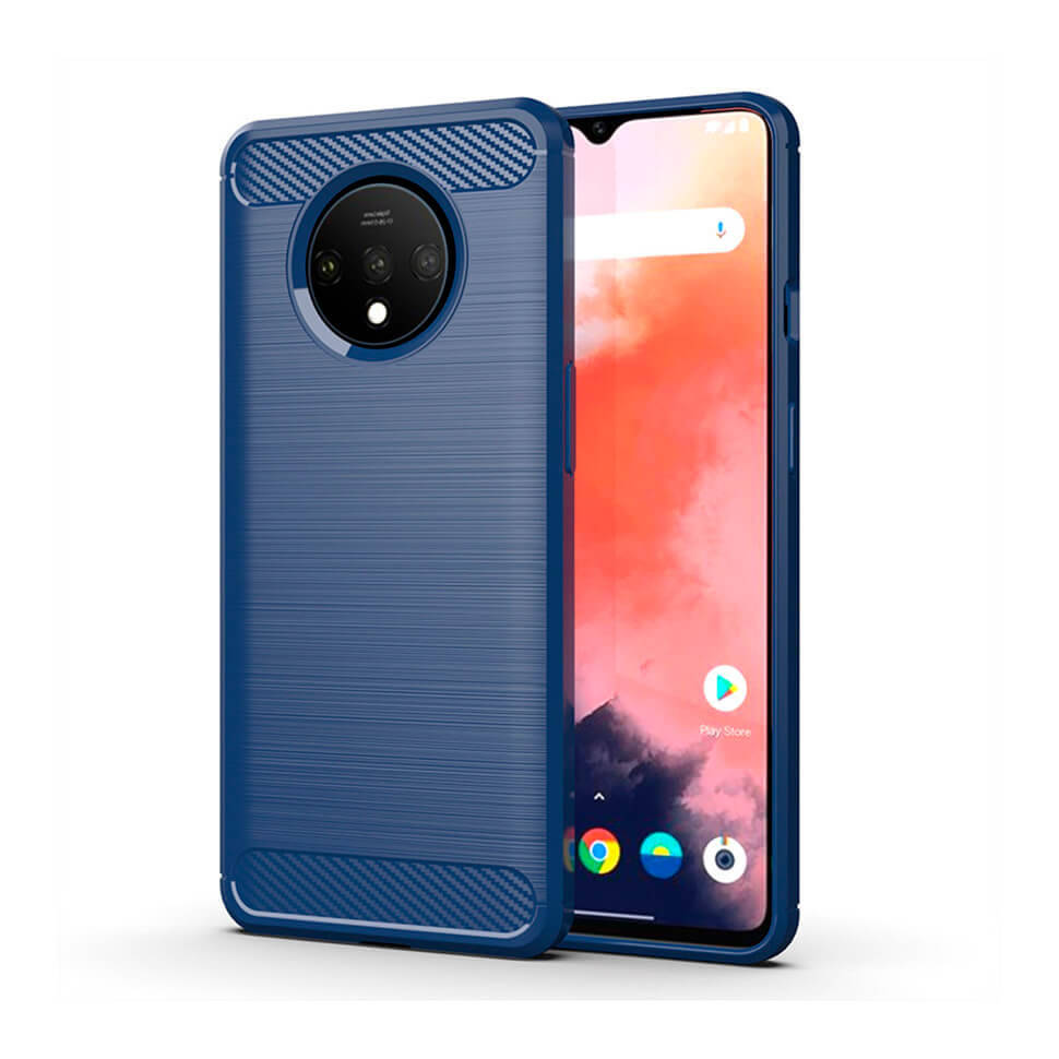 

Чехол Lenuo Carbon Fiber для OnePlus 7T Navy Blue, Синий