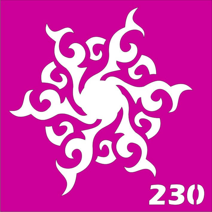 

Трафарет абстракция для био-тату хной, блеск тату Boni Kasel № 230