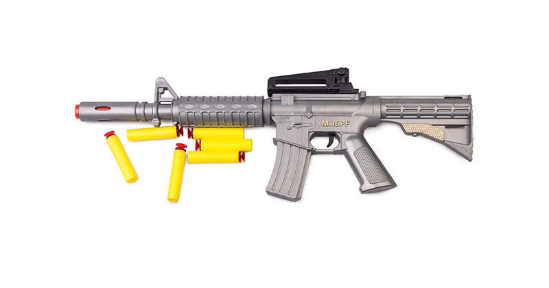 

Игрушечный автомат с мягкими пулями M16 PF Golden Gun 910GG (Серый), (Оригинал)