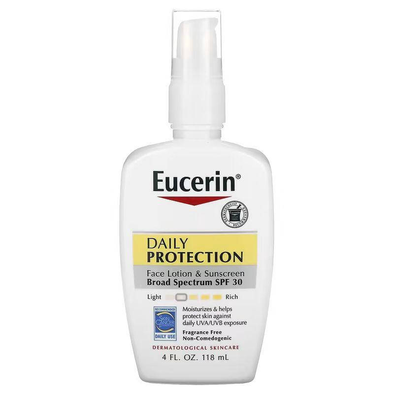 

Eucerin ежедневный солнцезащитный лосьон для лица SPF 30 без отдушки. 118 мл